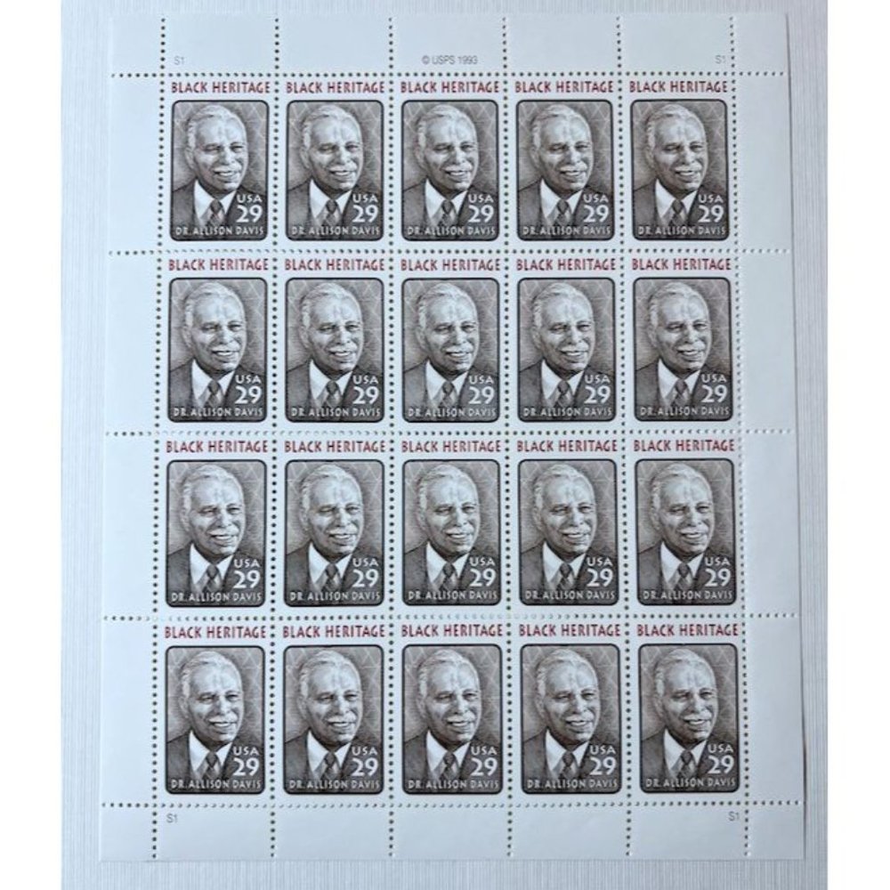 Black Heritage Dr. Davis Postage Stamp Sheet, Unused 29 cents, Vintage USA 2816